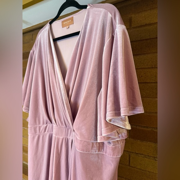 JessaKae Pink Velour Wrap Dress - Picture 2 of 7